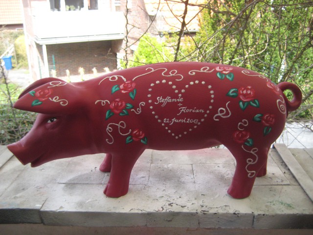 Rotes Sparschwein zur Hochzeit_1