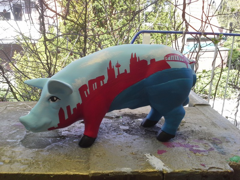 Sparschwein mit Kölner Skyline_1
