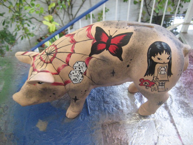 Sparschwein mit Tatoo_2