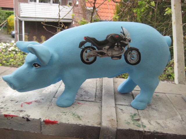 Sparschwein mit Motorrad_1